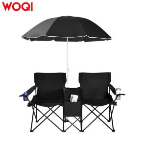 Double Folding Picnic Chairs With Umbrella