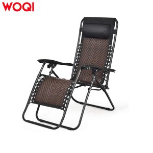 Rattan zero gravity chair recliner