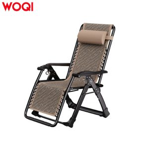 Modern Iron Frame Folding Rattan Zero Gravity
