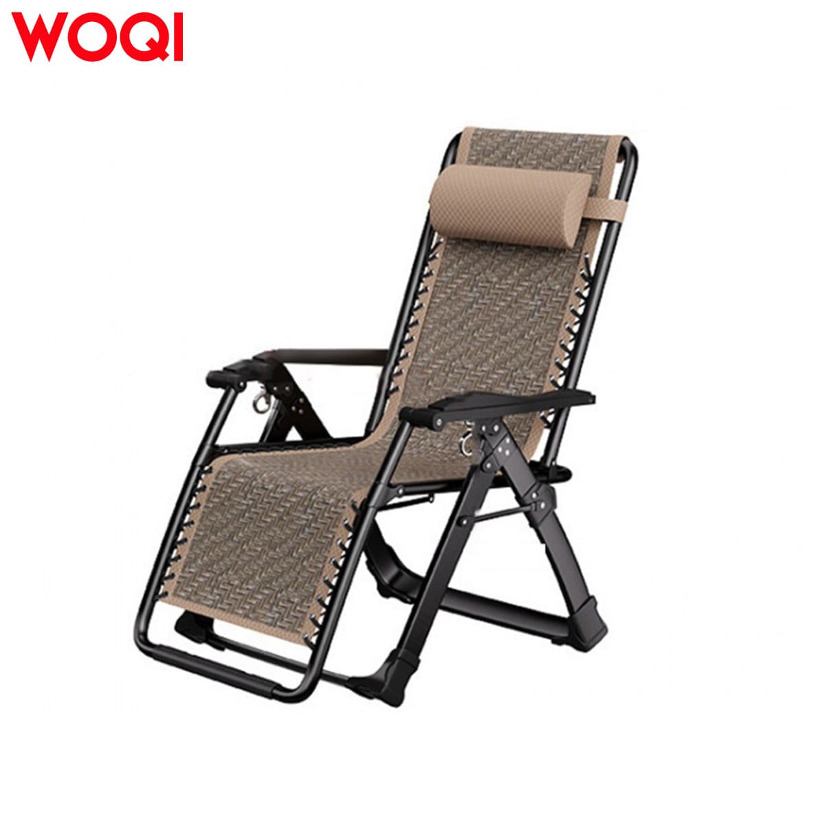 Modern Iron Frame Folding Rattan Zero Gravity