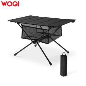 Outdoor folding net bag table for camping
