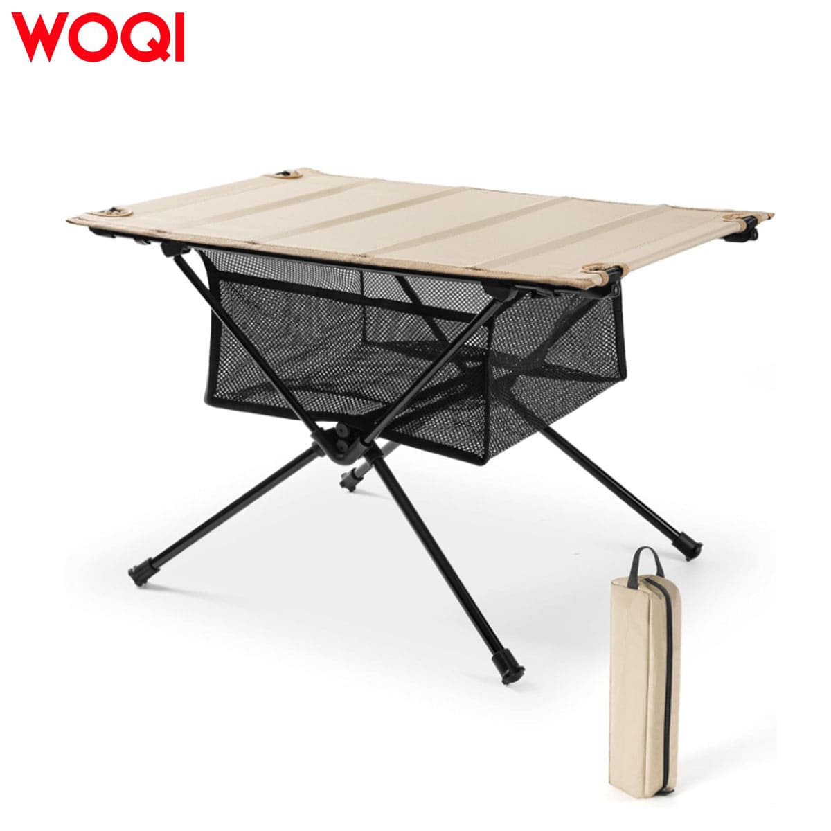 Portable folding table with cloth cover