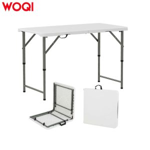 Adjustable folding half table